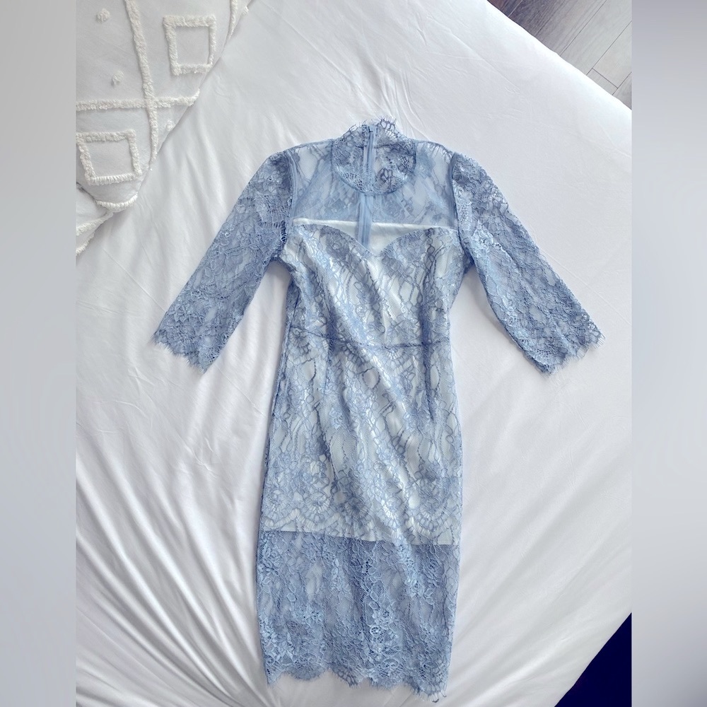 Baby blue embroidery dress. Very feminine and classy.